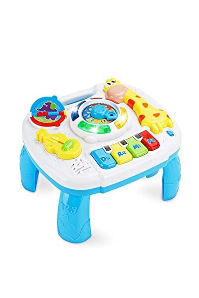 PROMERCO Masă de activități pentru bebeluși 2 în 1, pian muzical, multicoloră