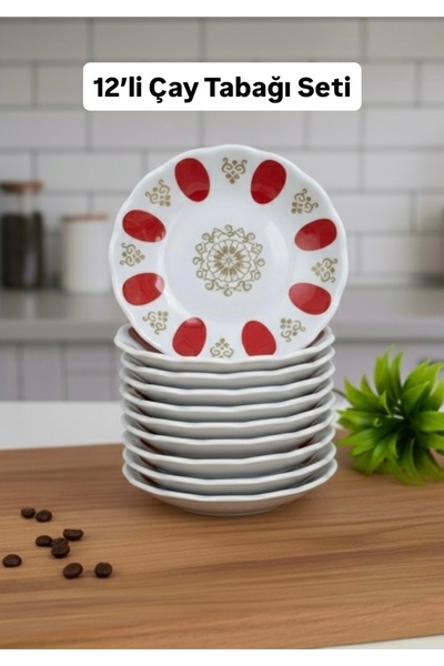 TD HOME ‘’Melamin Kırılmaz Kırmızı Kahveci Çay Tabağı 12’li’’