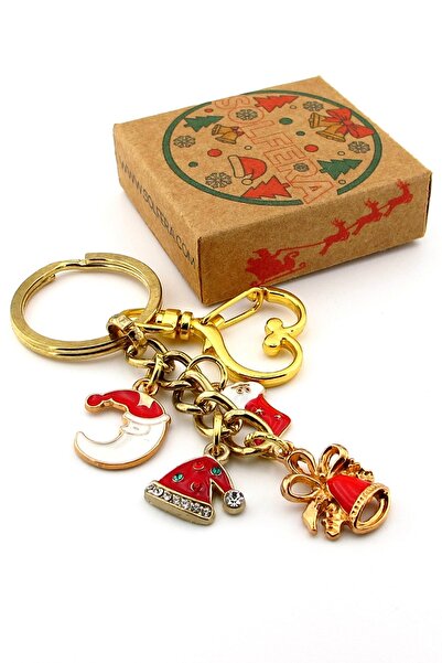 Solfera New Year Christmas Santa Hat Boot Bell Charm Bag Ornament Keychain Ky113