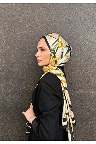 tomrisboutique شال حجاب فاخر من الحرير الفوال بنمط H مقاس 70 × 180 سم