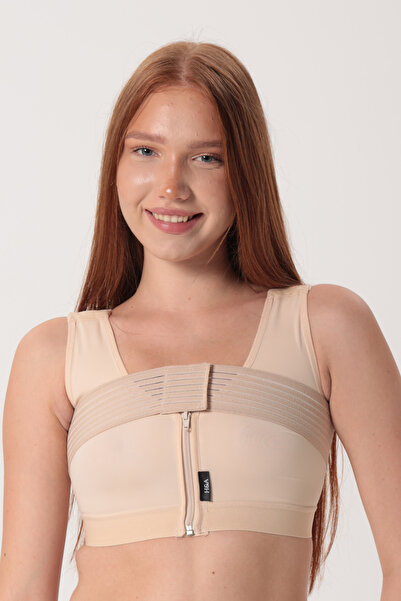 H&A Korse Zipper Bandage Chest Corset Bra Breast Surgery Implant Augmentation...