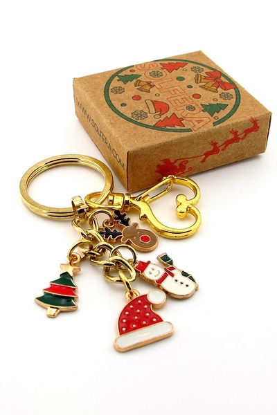 Solfera New Year Christmas Snowman Hat Pine Tree Charm Bag Ornament Keychain Ky119