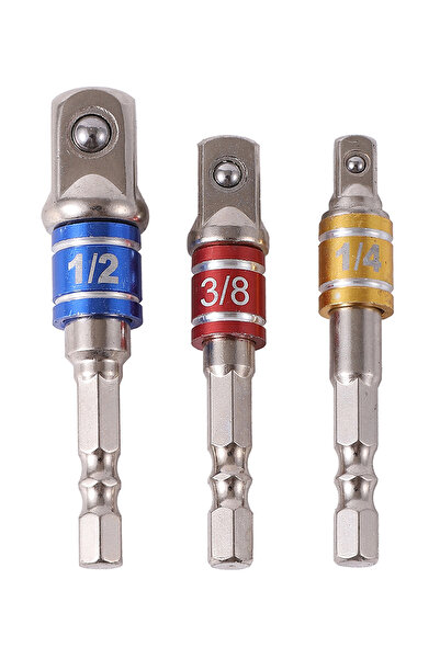 Lawazim مجموعة محولات المقبس - 3 قطع - ملحقات تأثير المثقاب للمقابس