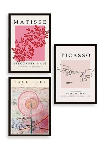 CT STONES Famous Paintings Triple Wooden Framed Painting