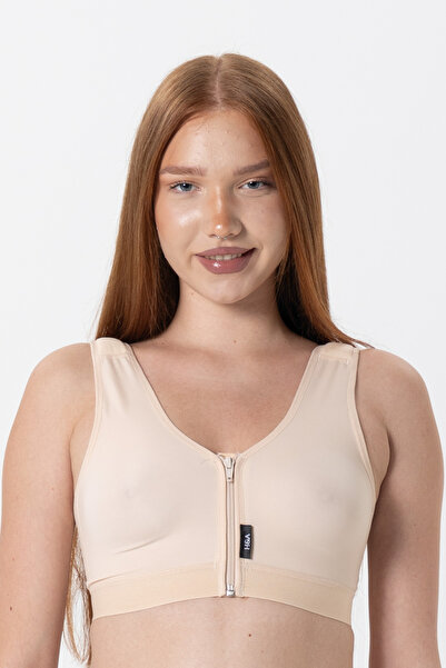 H&A Korse Backless Zipper Chest Corset Bra for Breast Surgery Implant Augment...