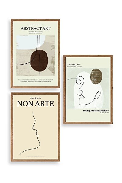 CT STONES Abstract Art Triple Wooden Framed Painting