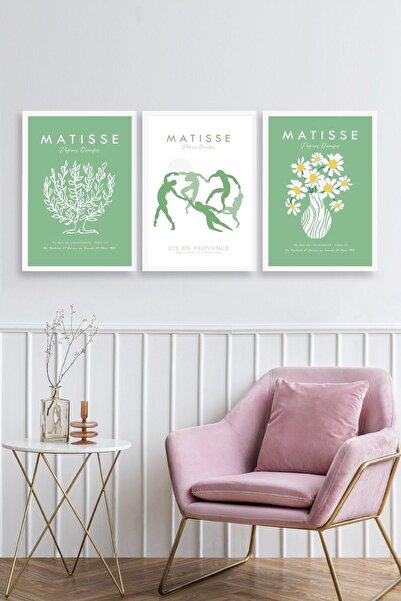 CT STONES Matisse Triple Wooden Framed Painting