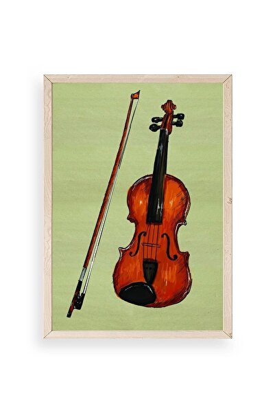CT STONES Violin Wooden Framed Painting