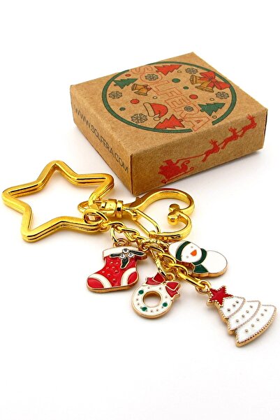 Solfera New Year Christmas Pine Tree Snowman Star Charm Bag Ornament Keychain Ky111