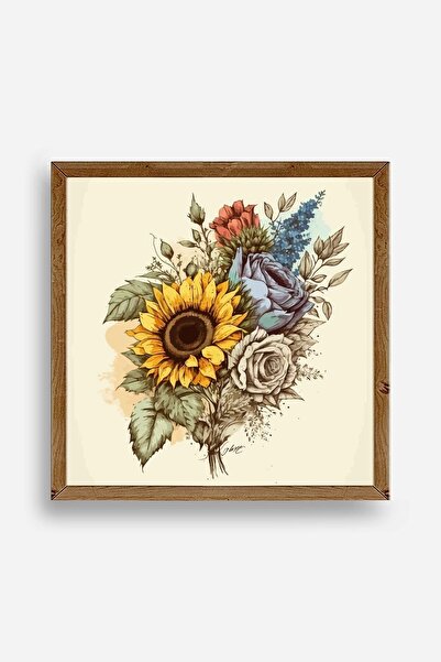 CT STONES Sunflower Wooden Framed Painting