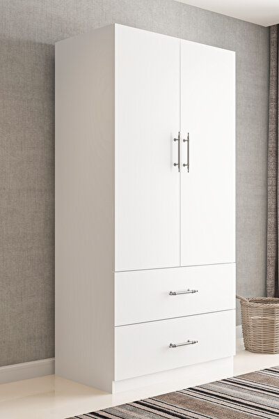 Givayo Mobilya OLENNA İki Çekmeceli İki Kapaklı Askılı Ayarlanabilir Raflı Ga...