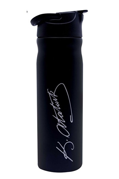 Globox K.Atatürk Written Steel Water Bottle 500 ml Black