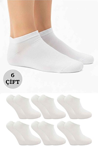 Men's White Booties Cotton Brass Braided Socks 6-Pack