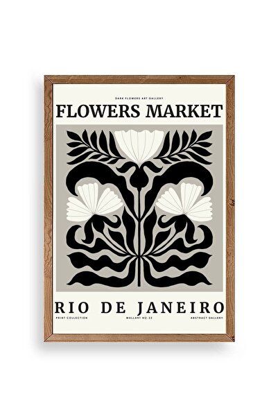 Twin Store لوحة مؤطرة بالزهور الخشبية