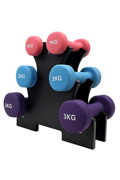 Active8 مجموعة دمبل من النيوبرين 12 كجم مع رف