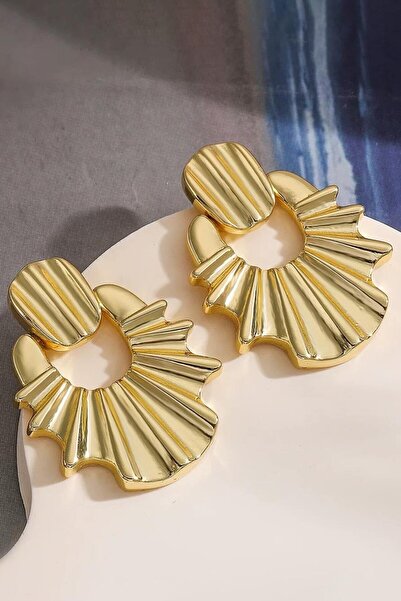 TAKIŞTIR Altın Renk Çelik Küpe (Çift)