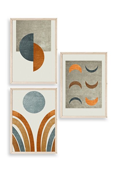 CT STONES Landscape Triple Wooden Framed Painting