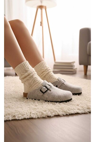 Ssefaayakkabi UNİSEX Ortopedik KAYDIRMAZ Tabanlı Kışlık KEÇE Önü Kapalı Günlü...