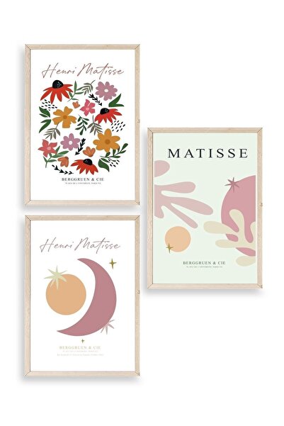 CT STONES Matisse Triple Wooden Framed Painting