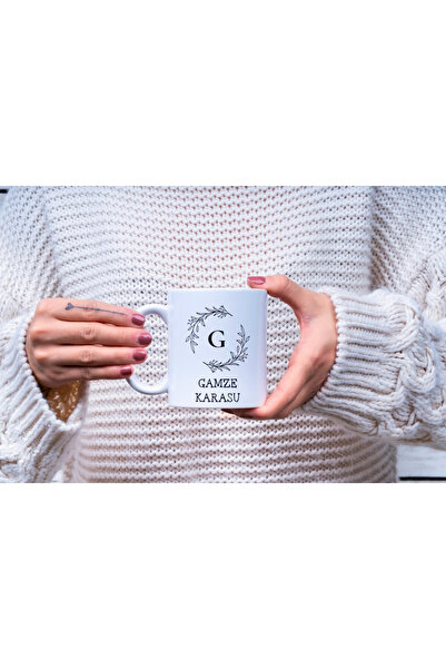 BUTİK-GAMZE12 كوب سيراميك “فلورال جي هارت مطبوع”