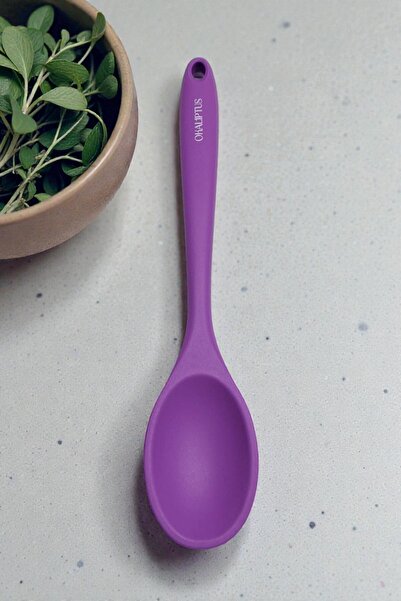 Manosta 28 cm Hard Tip Silicone Spoon. Heat-Resistant, Fireproof and Non-Stick. Durable Food Serving Spoon
