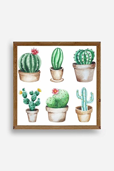 CT STONES Cactus Wooden Framed Painting