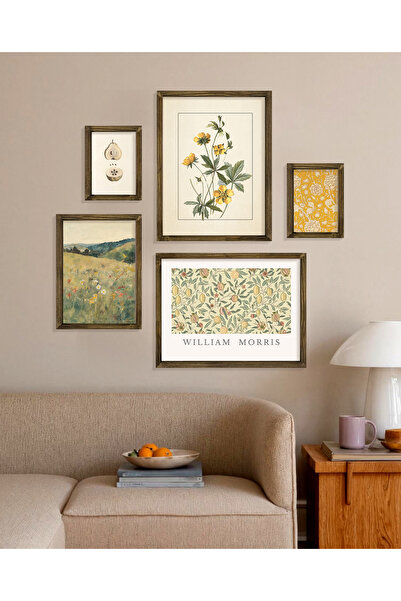 Vetro Design Sarı Bahar Çerçeveli Tablo Set