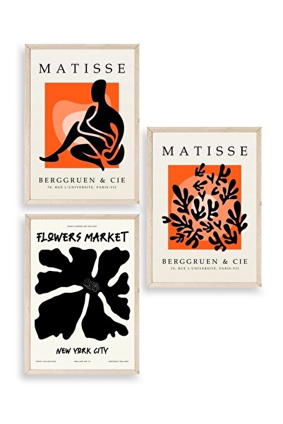 Twin Store لوحة ماتيس ثلاثية مؤطرة بالخشب