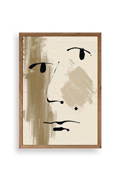 CT STONES Abstract Face Wooden Framed Painting