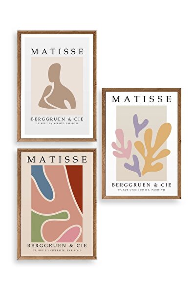 Twin Store لوحة ماتيس ثلاثية مؤطرة بالخشب