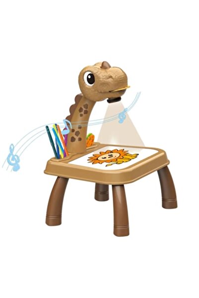 Mirunia Masă de desen creativă cu muzică și proiector, model de girafă, 32 de...
