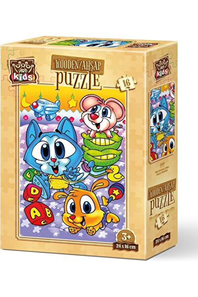 tüftürük Naughty Little Ones 16 Piece Wooden Puzzle