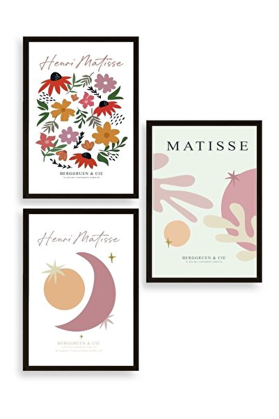 CT STONES Matisse Triple Wooden Framed Painting