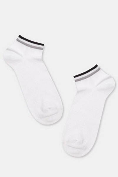Conte Elegant Men's Basic Cotton Short Socks, Esli 157 - White, 40-42