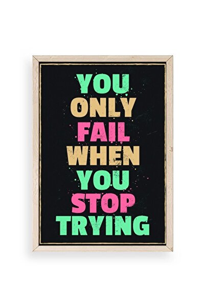 Twin Store لوحة موتو بإطار خشبي