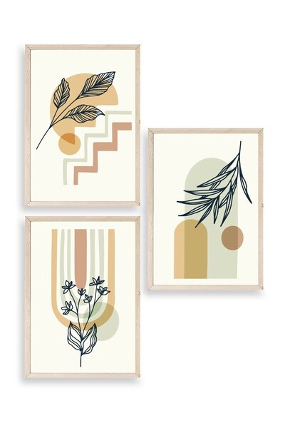 CT STONES Landscape Triple Wooden Framed Painting