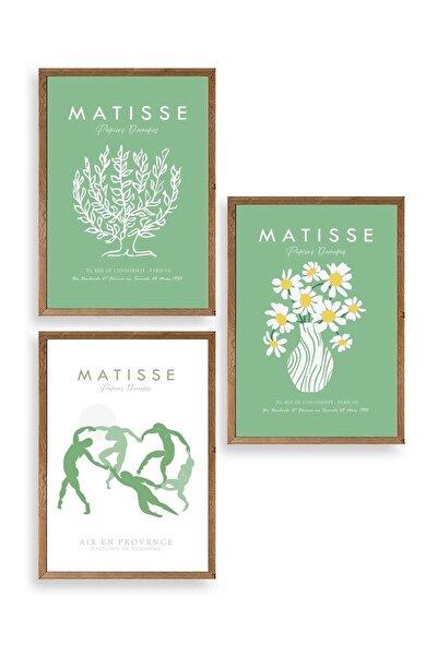 Twin Store لوحة ماتيس ثلاثية مؤطرة بالخشب