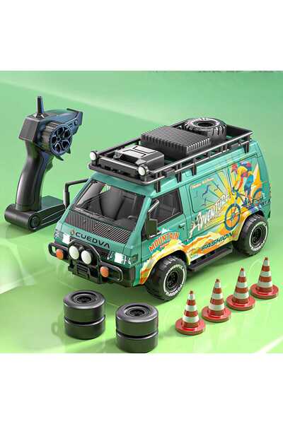 Timebox Dubă telecomandată off-road 4WD, 2.4GHz, faruri LED, anvelope suplime...