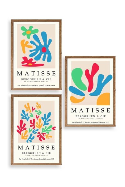 CT STONES Matisse Triple Wooden Framed Painting