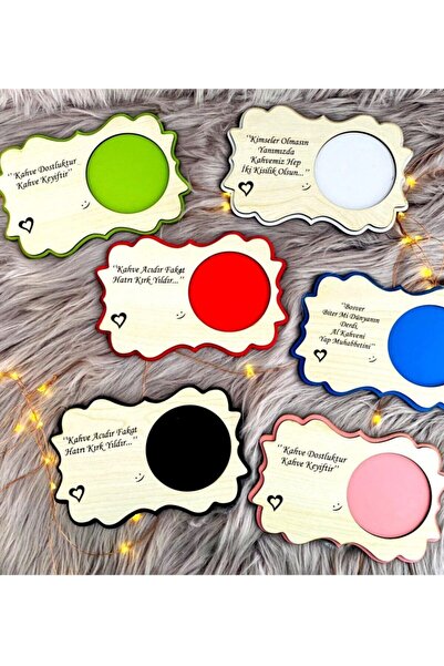 Marsilyan قاعدة أكواب خشبية 6 قطع قهوة