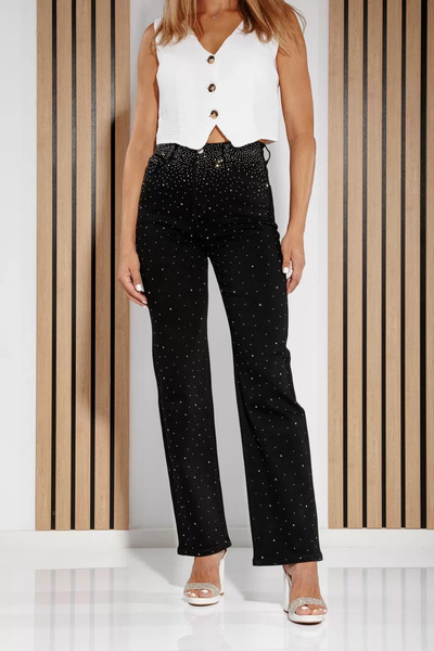 Zaira Blugi Wide Leg Dama Inara Negri #A1196 - 30