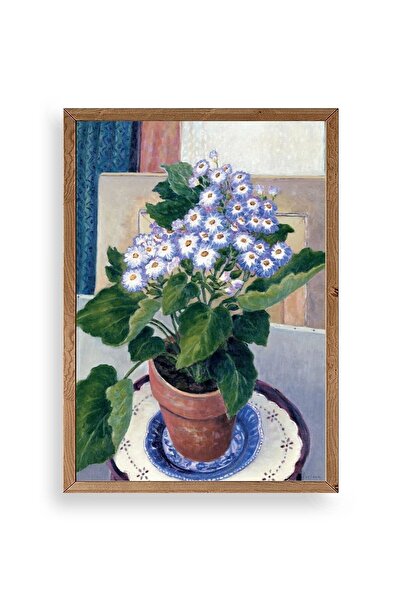 CT STONES Flower in a Pot Wooden Framed Painting