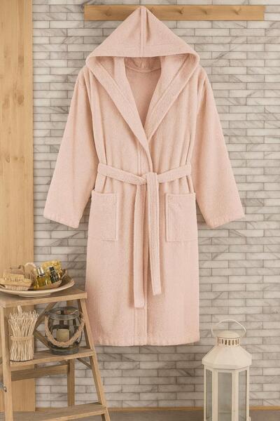 lemonwibe روب استحمام بغطاء للرأس للجنسين مصنوع من القطن بنسبة 100%