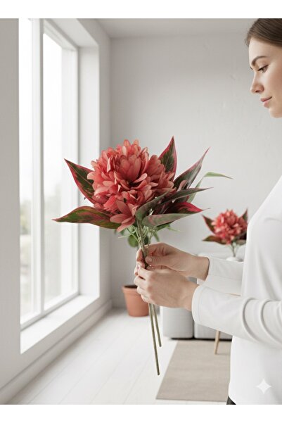 YAPAY ÇİÇEK DERYASI KIRMIZI KILIÇ VE MERCAN ÇAN ÇİÇEĞİ ÖZEL DEKOR ARANJMANI