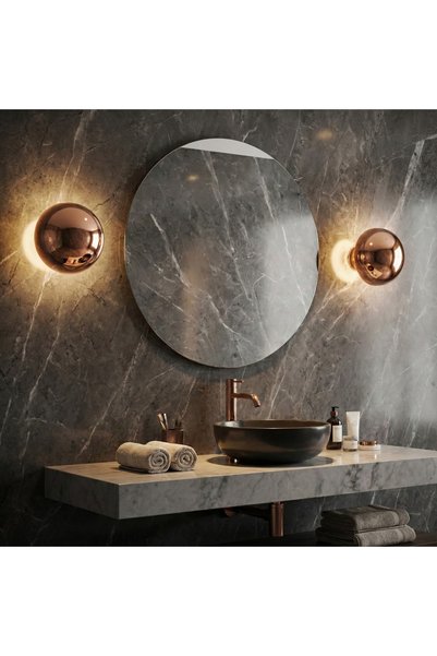 MOİRA Fungal Rustic Metal Single Wall Sconce Model 16cm, G/9 Base Bright Copper Finish, Fungal-13361-C