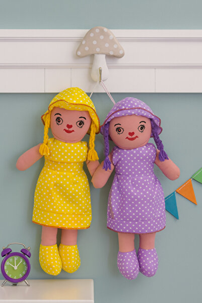 Kudi Mor sarı bez bebek % 100 yerli üretim 55 cm