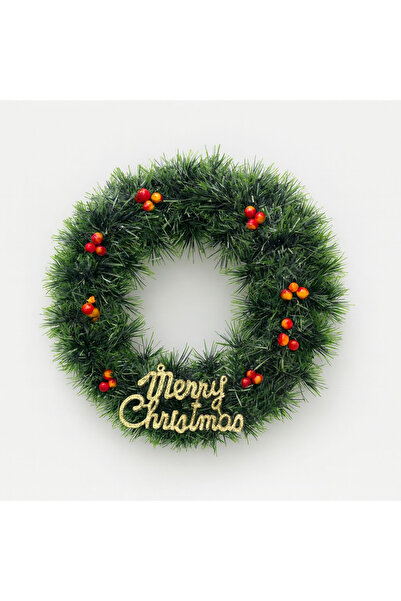 OEM CUNUNIȚĂ DECORATIVĂ DE CRĂCIUN VERDE CU FRUCTE DE PĂDURE ȘI CRĂCIUN FERIC...