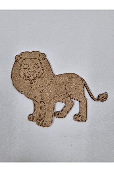 Mu Art Ahşap 10 قطع من لوحة الرسم الخشبية على شكل أسد لطيف، نشاط فني للمدرسة،...