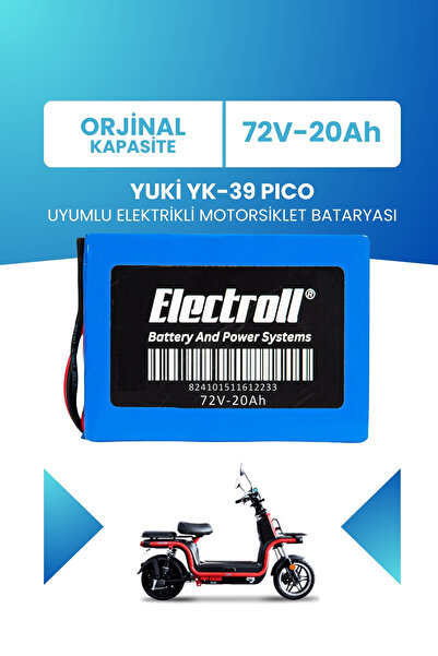 ELECTROLL YUKİ YK-39 PICO Uyumlu Batarya LiFePO4 72V 20AH Elektrikli Motorsik...