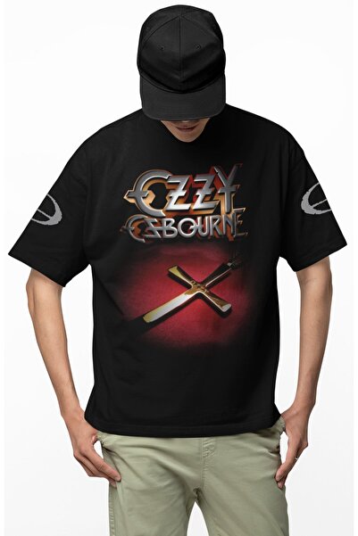 Fuddy Moda Унисекс тениска с лого на Ozzy Osbourne, прекалено голяма рок банд...